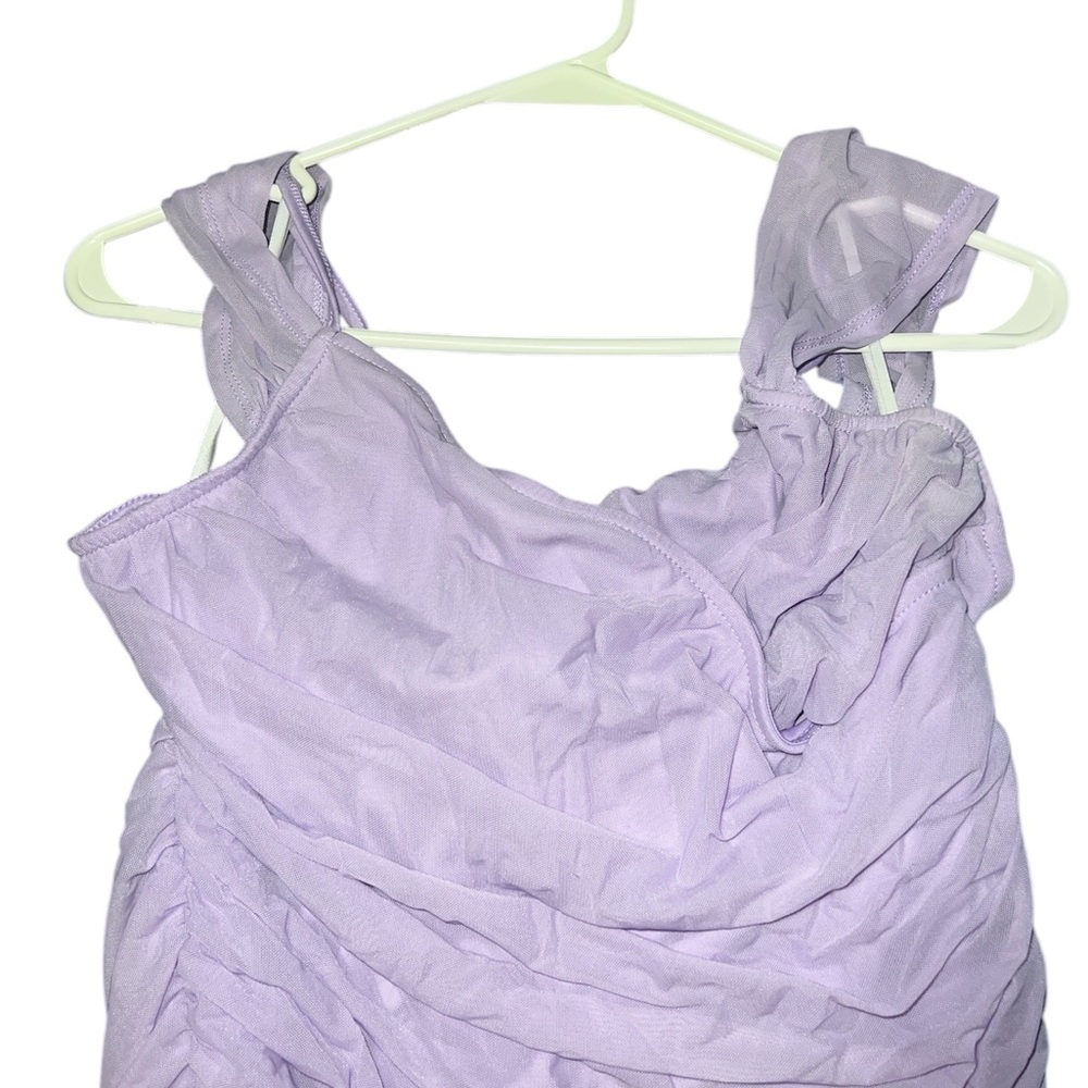 Chic Lavender Ruched Dress - Picture 3 of 3